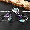 Natural Amethyst & Amazonite Finger Rings X-RJEW-A068-02P-02-1