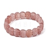 Synthetic Strawberry Quartz Beaded Stretch Bracelets for Unisex G-K303-01F-4