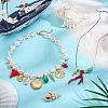 2Pcs 2 Styles Alloy Enamel & Brass & Porcelain & Acrylic Pendant Necklaces NJEW-PH01662-4