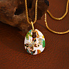 Alloy Enamel Pendant Necklaces for Women WG68034-01-3
