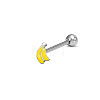 Banana Stainless Steel Enamel Straight Barbell 15 Gauge Piercing Tongue Rings for Women Men WG3D6AB-04-1