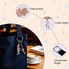 1Pc Gemstone Chip with 201 Stainless Steel Charm Keychains KEYC-CO0001-01A-4