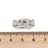 Brass Micro Pave Clear Cubic Zirconia Fold Oval Clasps KK-P302-10P-3