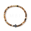 Non-magnetic Synthetic Hematite & Natural Mixed Gemstone Beaded Stretch Bracelets for Women Men BJEW-JB14012-4