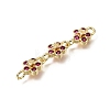 Brass Pave Cubic Zirconia Flower Connector Charms CU-E002-07G-06-2