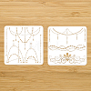 2Pcs 2 Styles PET Hollow Out Drawing Painting Stencils DIY-WH0416-0018-1