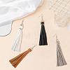 8Pcs 4 Colors PU Leather Tassel Dangle Earrings EJEW-CL0001-02B-7