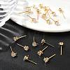 SHEGRACE Brass Clear Cubic Zirconia Square Stud Earring Findings XGR0103G-115G-4