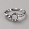 Sterling Silver Open Cuff Ring Findings STER-WH0061-21C-1