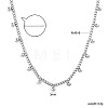 304 Stainless Steel Round Ball Tassel Necklaces for Women WGEC704-03-1
