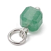 100Pcs 10 Styles Natural Stone Faceted Cube Charms PALLOY-JF04520-01-6
