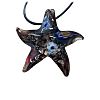 Starfish Millefiori Glass Pendant Waxed Cord Necklaces FS-WG7586D-05-2