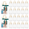 Transparent Frosted PVC Plastic Gift Tote Bags with Green Ribbon ABAG-WH0048-68C-1
