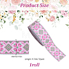 Rhombus Pattern Ethnic Style Embroidery Floral Polyester Ribbons OCOR-WH0070-324C-2