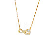 Valentine's Day Brass Pave Clear Cubic Zirconia Infinity Pendant 304 Stainless Steel Cable Chain Necklaces for Women WG1F303-05-2