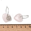 Natural Rose Quartz & 304 Stainless Steel Hoop Earrings for Women EJEW-G475-01P-07-5