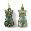 Natural Green Aventurine Pendants G-K338-30G-05-1