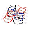10Pcs 5 Colors DIY Blank Dome Braided Nylon Threads Adjustable Link Bracelet Makings Kits AJEW-TA00026-2