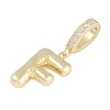 Brass Micro Pave Clear Cubic Zirconia Pendants KK-M289-01F-G-2