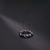 Natural Snowflake Obsidian Stretchy Finger Rings FS-WG01730-48-1