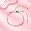Natural Fluorite &  Electroplate Non-magnetic Synthetic HematiteRound Bead Braided Beaded Bracelets for Women BJEW-JB13434-02-1