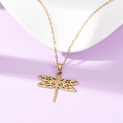 304 Stainless Steel Pendant Cable Chain Necklaces for Men Women NJEW-K308-03B-G-1