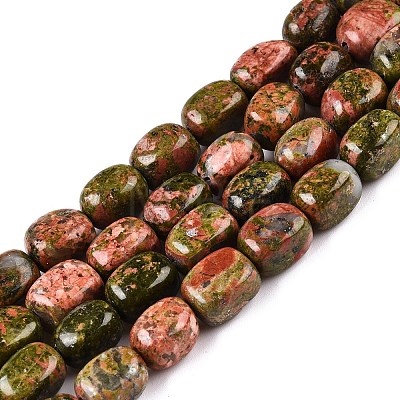 Natural Unakite Beads Strands G-T138-111-1