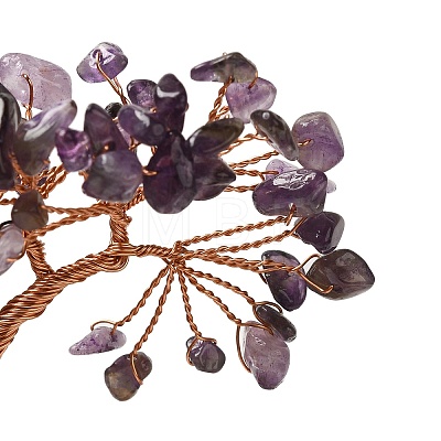 Heart Money Tree Natural Amethyst Bonsai Display Decorations DJEW-G027-16RG-06-1