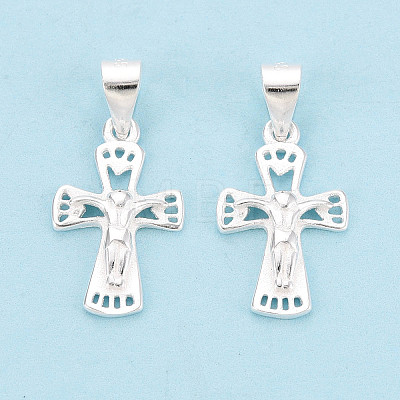 925 Sterling Silver Jesus Cross Pendants STER-N016-121S-1