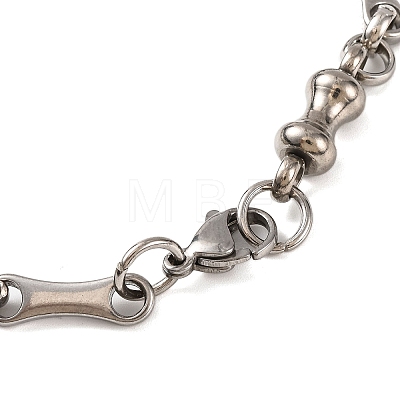 Tarnish Resistant 304 Stainless Steel Bone Link Chain Bracelets BJEW-B078-89P-1