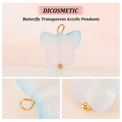 100Pcs Frosted Two Tone Spray Painted Transparent Acrylic Pendants FIND-DC0002-10-1
