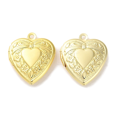 Rack Plating Brass Locket Pendants KK-F090-03G-1