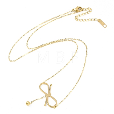 Ion Plating(IP) 304 Stainless Steel Bowknot Pendant Necklaces for Women NJEW-K276-28G-1