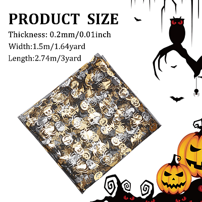 Halloween Themed Polyester Gauze Mesh Fabric DIY-WH0308-304-1