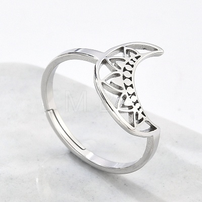 Non-Tarnish 304 Stainless Steel Adjustable Rings RJEW-K245-49P-1