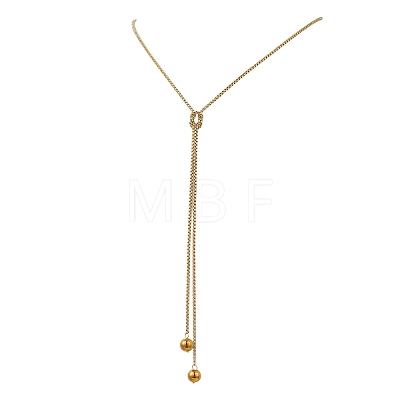 304 Stainless Steel Box Chain Lariat Necklaces NJEW-JN05887-1