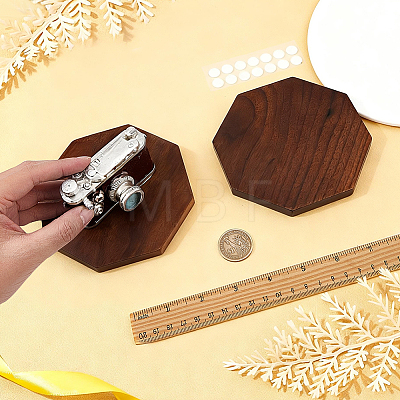 1Pc Octagon Wood Display Pedestals AJEW-WH0485-37D-1