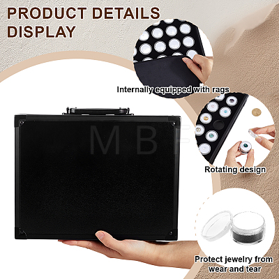 Rectangle Black Aluminum Organizer Handled Boxes AJEW-WH0871-59B-1