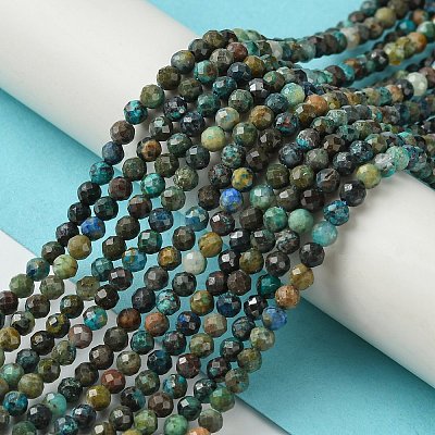 Natural Chrysocolla Beads Strands G-Z034-A03-02-1