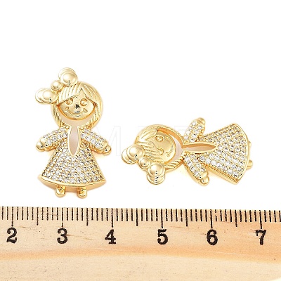 Rack Plating Brass Clear Cubic Zirconia Pendants KK-S379-09G-B-1