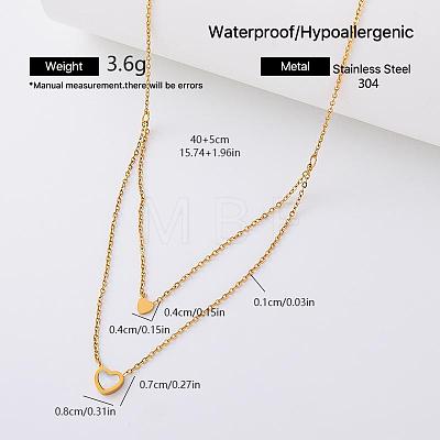 304 Stainless Steel Resin Pendant Double Layer Necklaces for Women OK0426-6-1