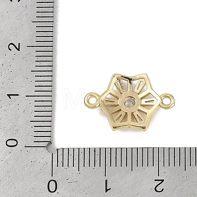 Brass Clear Cubic Zirconia Connector Charms KK-I719-02G-1