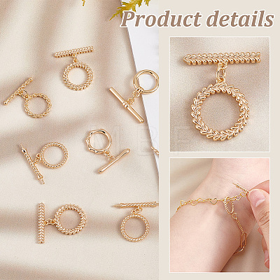   12Pcs 6 Styles Brass Toggle Clasps KK-PH0006-45-1