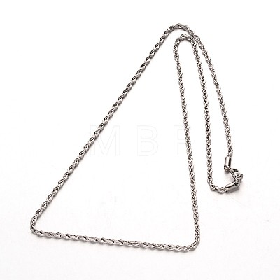 304 Stainless Steel Rope Chain Necklaces NJEW-M124-09P-1