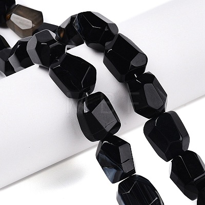 Natural Black Agate(Dyed & Heated) Beads Strands G-N342-148C-1