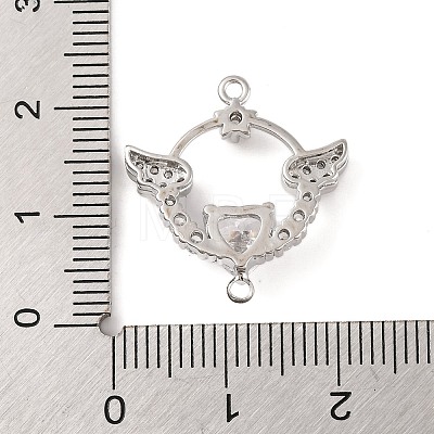 Brass Pave Clear Cubic Zirconia Connector Charms KK-S389-36P-1