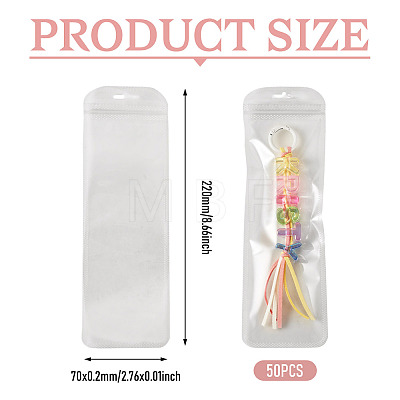 50Pcs Frosted PP Plastic Watchband Storage Resealable Bags ABAG-TADJ0003-01G-1