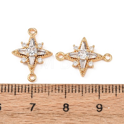 Brass Pave Clear Cubic Zirconia Links KK-T082-09G-1