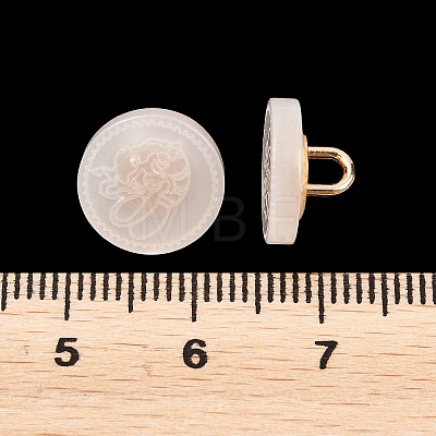 1-Hole Resin Alloy Shank Buttons FIND-B065-03G-09-1