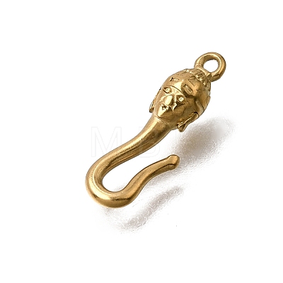 304 Stainless Steel Buddha Head Hook Clasps SA-CBACB61-16G-1
